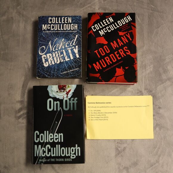 Colleen McCullough Series Lot of 3 Carmine Delmonico Mystery books - Picture 1 of 12